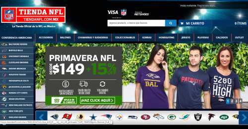 Screenshot Tienda NFL
