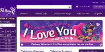 Screenshot Cadbury Gifts Direct